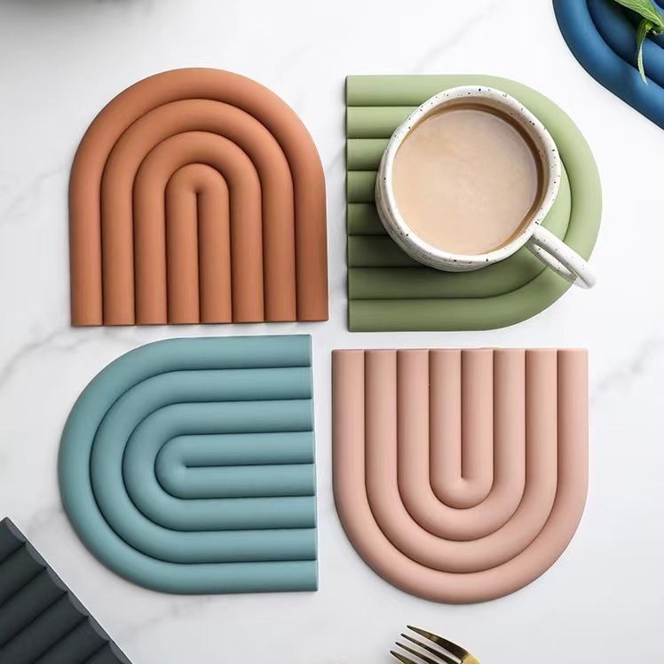 Kitchen Baking Pan Organizer - 레인보우 실리콘 테이블 매트 코스터 주방용