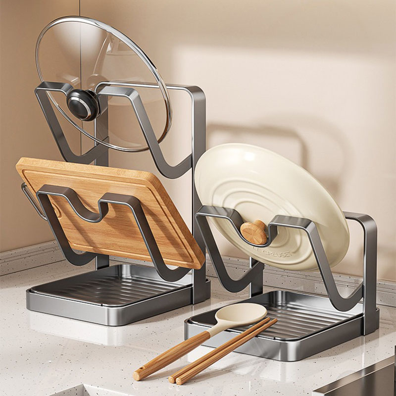 Kitchen Baking Pan Organizer - 싱크대용 헤비듀티 탄소강 냄비뚜껑 홀더, 다용도