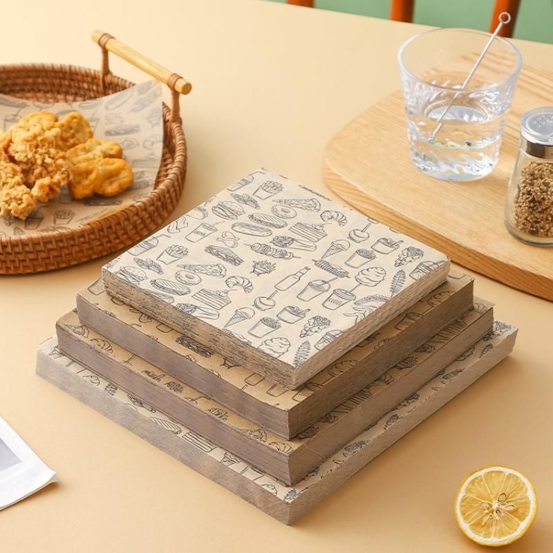 Kitchen Baking Paper - 100개입 기름 방지 베이킹 식품 포장지