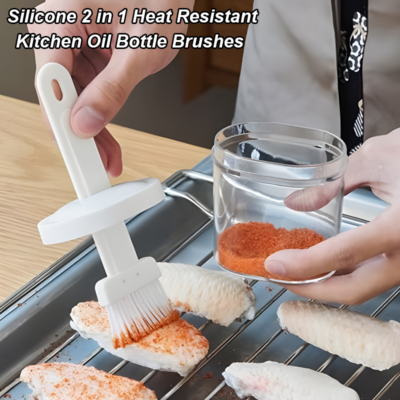 Kitchen Baking Brush - 2 in 1 내열성 주방 오일병