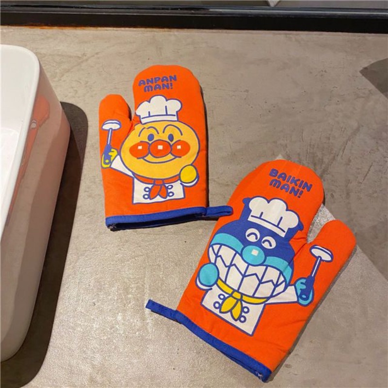 Anpanman 단열 장갑 귀여운 만화 스탬프 패턴 내 - Kitchen Baking Gloves 리뷰 및 가격