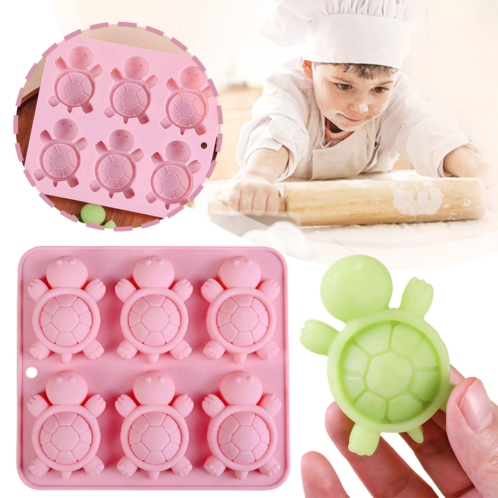 거북이 아이스 트레이 3D 거북이 바다 거북이 실리콘  - Kitchen Baking Trays 리뷰 및 가격