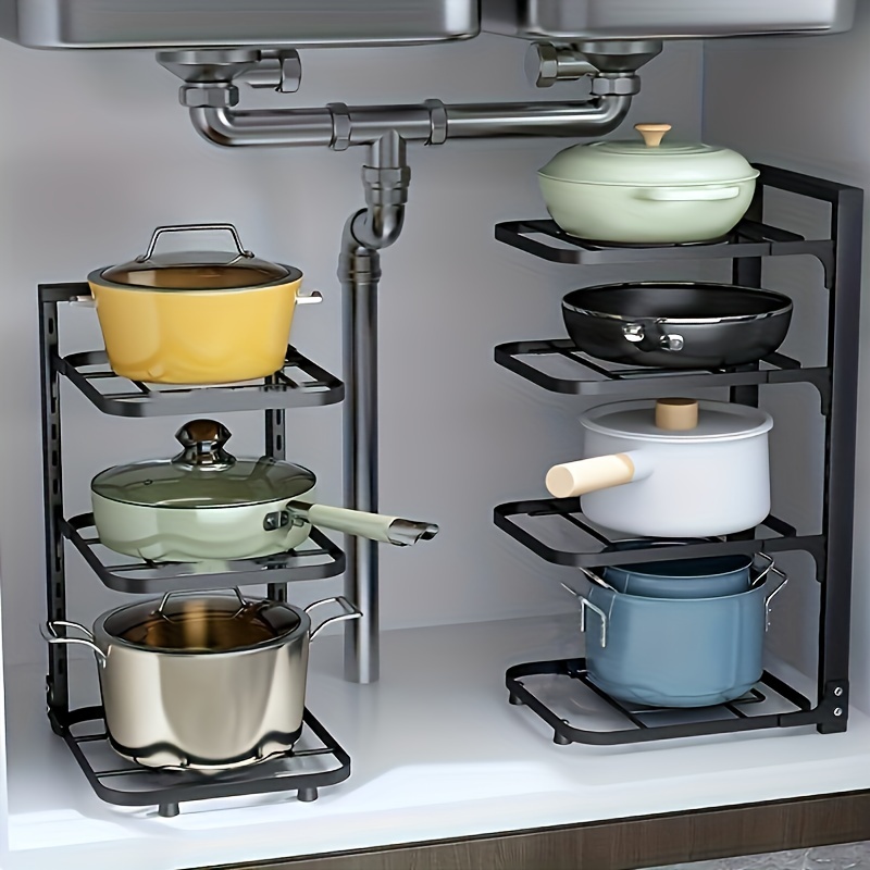 조절 가능한 냄비 정리대, 주방 스테인리스 냄비 보관대 - Kitchen Baking Pan Organizer 리뷰 및 가격