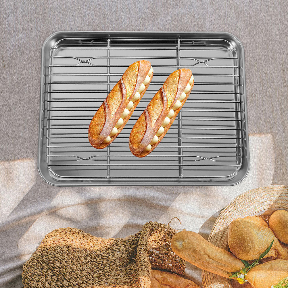 1세트 스테인리스 스틸 베이킹 팬(배수 와이어 랙 포함 - Cooling Rack Wire 리뷰 및 가격
