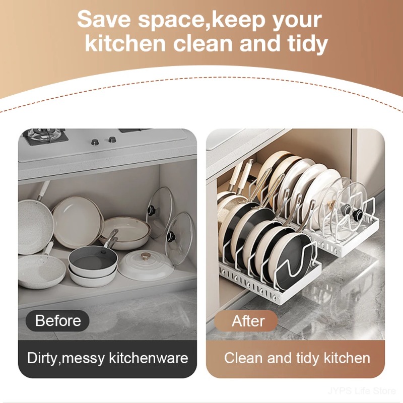핫세일 다용도 슬라이딩 주방 수납랙 서랍 정리대 냄비뚜 - Kitchen Baking Pan Organizer 리뷰 및 가격
