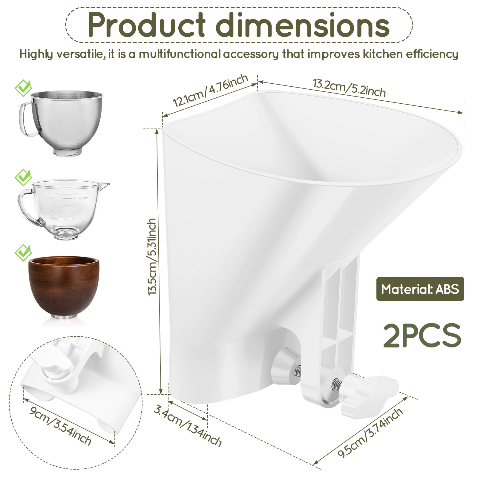 4.5-7쿼트 스탠드 믹서용 흘림 방지 밀가루 깔때기, - Kitchen Aid Baking Mixer 리뷰 및 가격