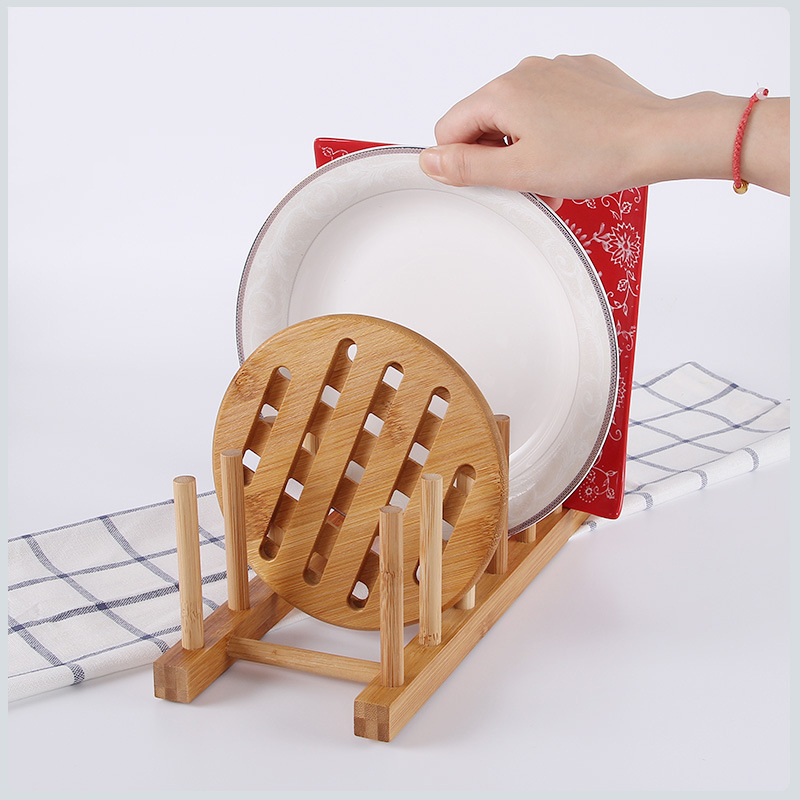 주방 드레이너 랙 접시 냄비 뚜껑 대나무 랙 접시 접시 - Kitchen Baking Pan Organizer 리뷰 및 가격