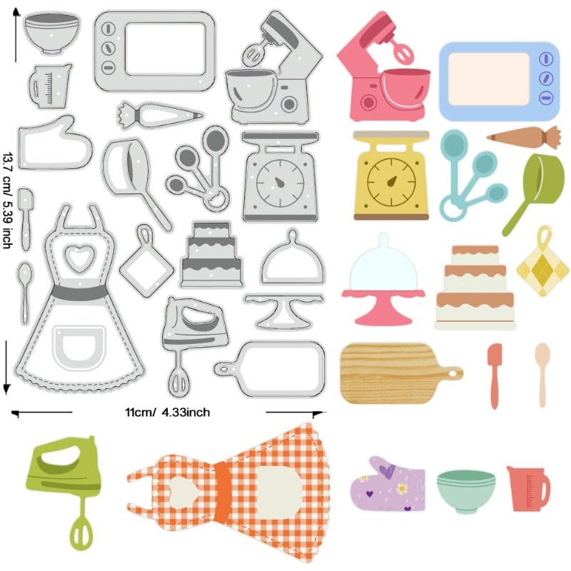 1pcs 베이킹 도구 커팅 다이 주방 용품 스텐실 앞치 - Kitchen Baking Gloves 리뷰 및 가격